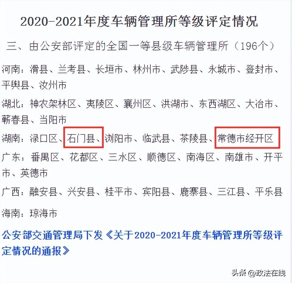 常德公安交警2所車(chē)管所再獲公安部“全國(guó)一等縣級(jí)車(chē)管所”殊榮