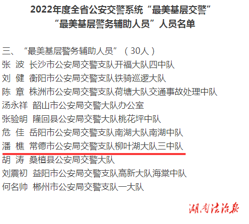 忠誠護(hù)平安————常德公安交警榮獲兩項(xiàng)全省“最美”