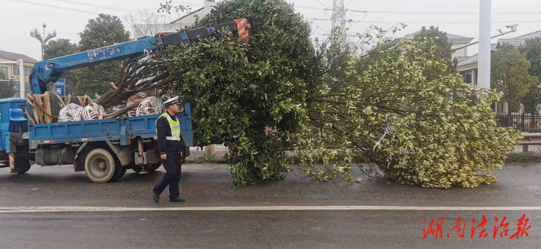 貨車變“孔雀”！常德經開交警罰查處一超限貨車