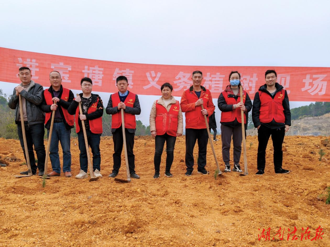 荒山添新苗，共绘青山颜！进宝塘镇卫生院积极参加植树活动