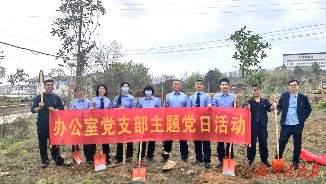 “为自然增绿,为党旗添彩”|邵阳监狱办公室支部开展义务植树主题党日活动_邵阳头条网