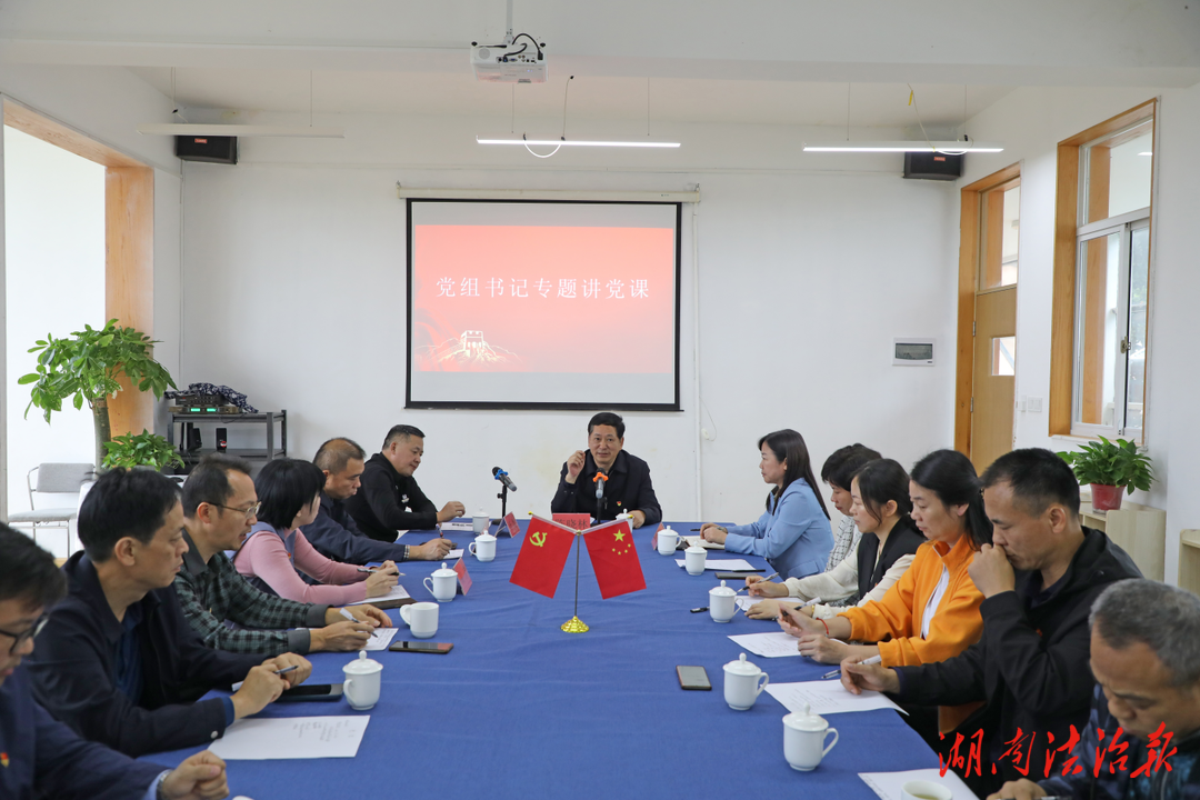 陳曉林為婁星區(qū)人大常委會機(jī)關(guān)黨員干部講黨課