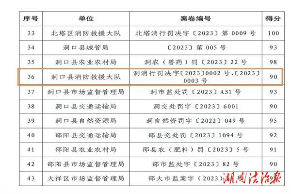 洞見執(zhí)法之魅：洞口縣被評為“執(zhí)法案卷優(yōu)秀縣市區(qū)”，洞口縣消防救援大隊兩個案卷脫穎而出