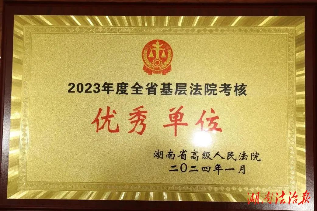 喜報(bào)！臨澧法院獲評(píng)“2023年度全省基層法院考核優(yōu)秀單位”