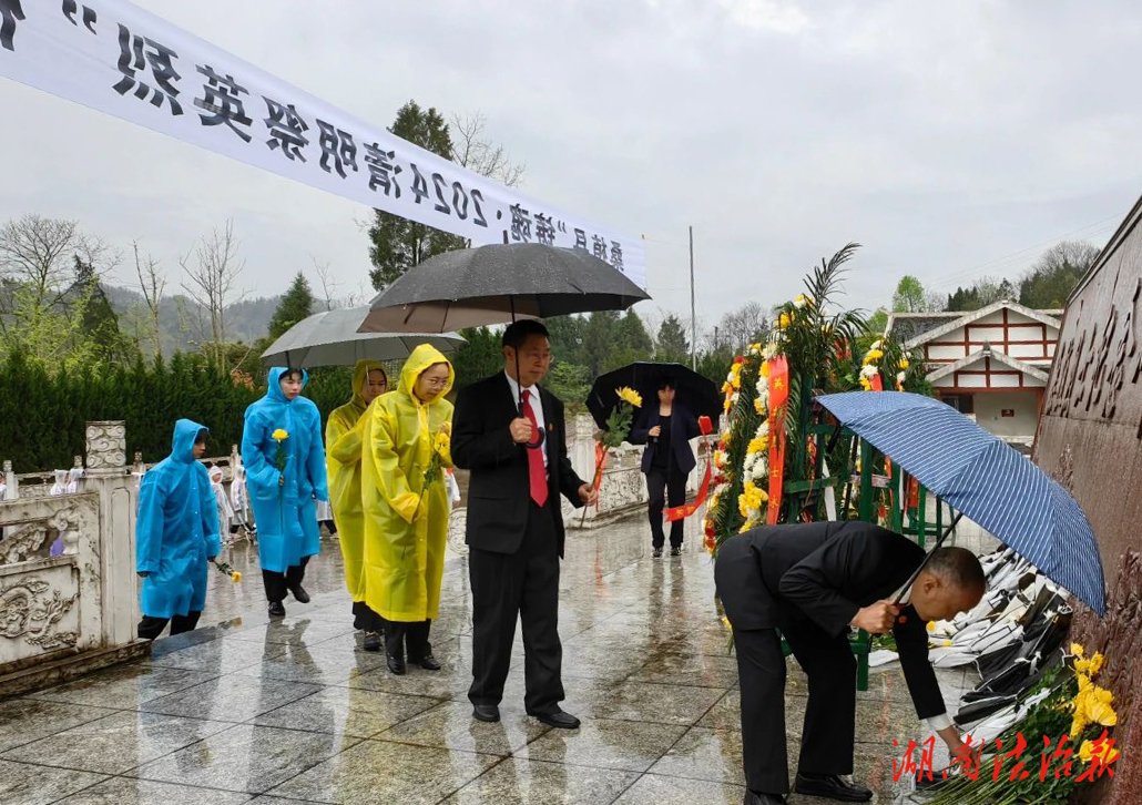 桑植縣人民法院開展清明節(jié)祭掃烈士陵園活動(dòng)