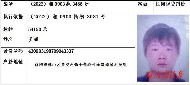 湖南省益陽市赫山區(qū)人民法院  懸賞公告