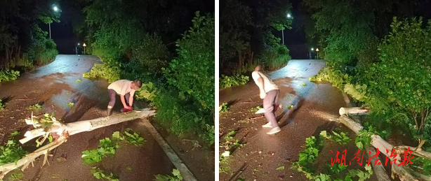 暴雨夜巡顯擔(dān)當(dāng) 駐村輔警冒雨清障保民安