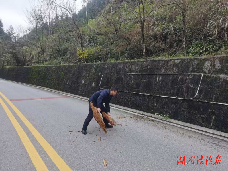小事不小見初心 龍山縣公安局桂塘派出所民輔警清障護(hù)民安