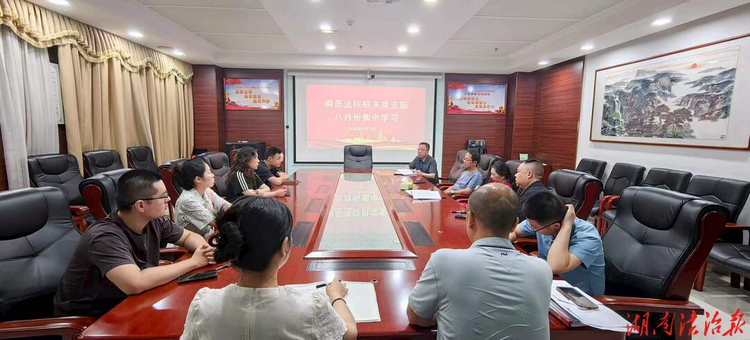 深学细悟强根基 实干笃行促发展  ——南岳法院机关党支部开展八月集中学习