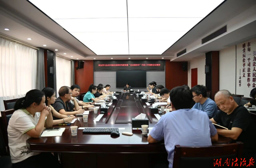 对标部署补短板 提质护企优营商｜东安法院专题学习贯彻全市法院民商事审判质效暨“企业服务年”行动工作调度会议精神