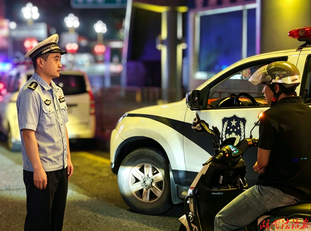 吉首交警夜查不松懈 严查飙车炸街、酒醉驾等严重交通违法